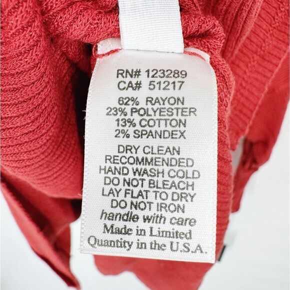 Michael Lauren Cedric Oversized V-Neck Pullover Raw Edges Rib Top NWT M/L - Picture 6 of 8